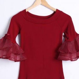 💎3 for $65 | BELL SLEEVE- RUFFLE SHORT DRESS